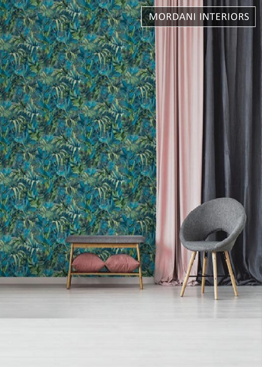 Striking Turquoise Leaves Wallpaper